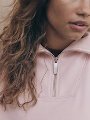 self. Pink Half Zip Sweatshirt - Image 6 of 10