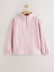 self. Pink Half Zip Sweatshirt - Image 8 of 10
