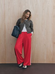 self. Charcoal Grey Knitted Collarless Cardigan - Image 7 of 9