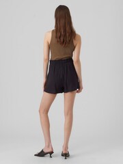 VERO MODA Black Textured Pull On Cotton Blend Shorts - Image 2 of 3