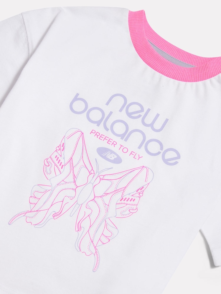 New Balance White Prefer To Fly Butterfly T-Shirt - Image 3 of 3 New Balance White Prefer To Fly Butterfly T-Shirt - Image 3 of 3