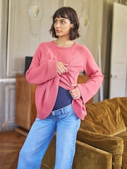 Seraphine Pink Maternity Nursing Crossover Jumper - Image 3 of 5