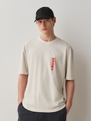 Ecru Attack on Titan Japanese Anime Graphic T-Shirt - Image 2 of 9