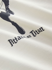 Ecru Attack on Titan Japanese Anime Graphic T-Shirt - Image 8 of 9