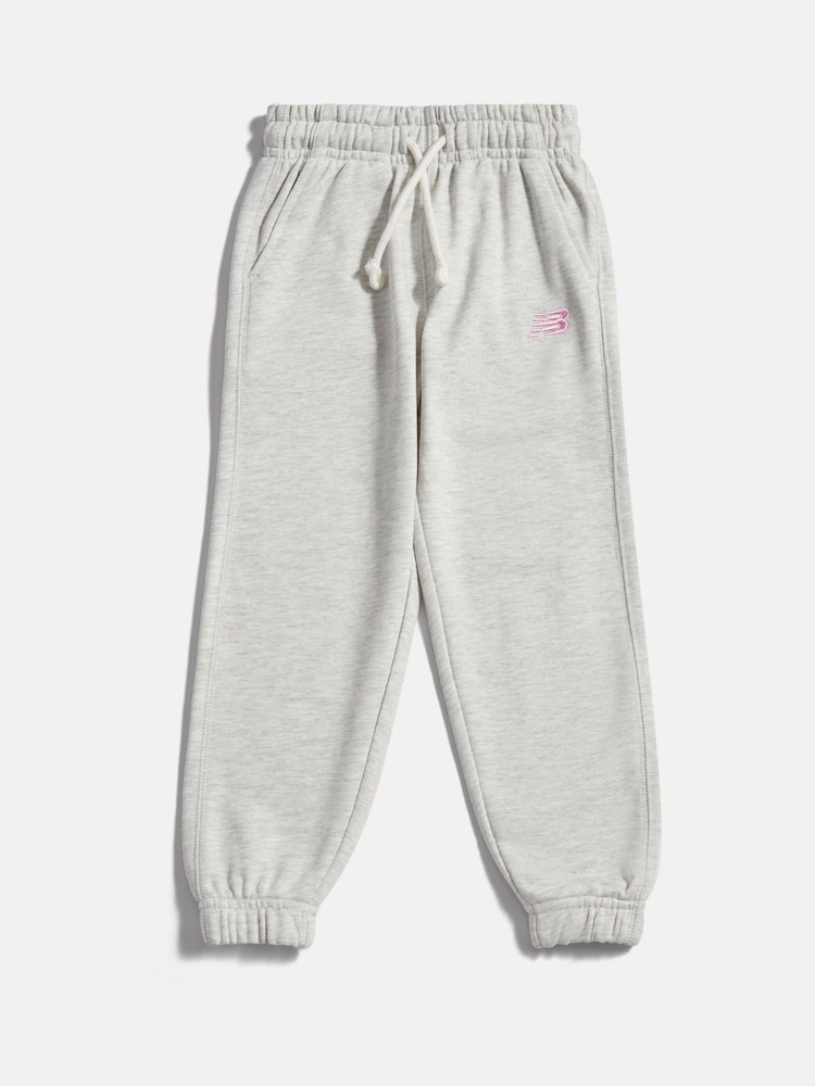 New Balance Grey French Terry Small Logo Joggers - Image 1 of 3