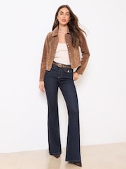 Lipsy Rinse Wash Petite High Waist Glam Flare Leg Jeans - Image 2 of 4