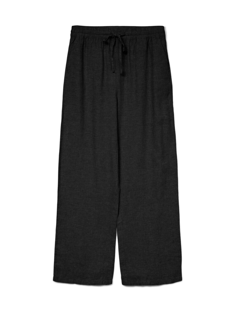 VERO MODA Black High Waisted Linen Mix Wide Leg Trousers - Image 5 of 5 VERO MODA Black High Waisted Linen Mix Wide Leg Trousers - Image 5 of 5