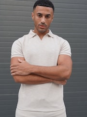 CAPO Cream Jersey Slub Cuban Polo Shirt - Image 2 of 5