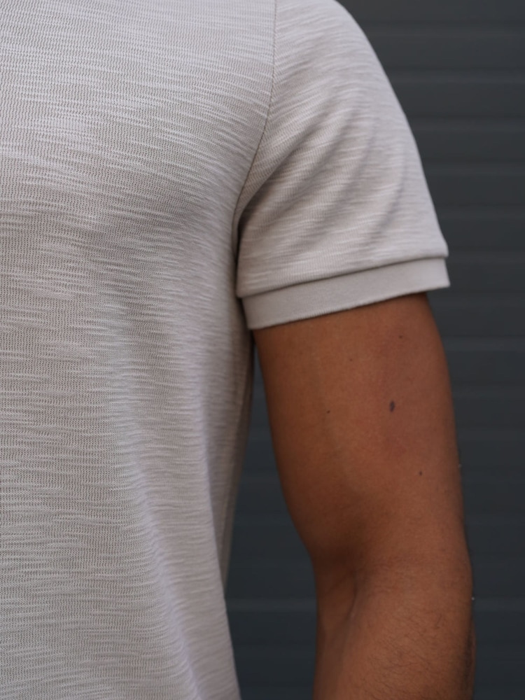 CAPO Cream Jersey Slub Cuban Polo Shirt - Image 5 of 5