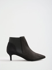 Love & Roses Black Faux Suede Kitten Ankle Boots - Image 1 of 6