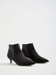 Love & Roses Black Faux Suede Kitten Ankle Boots - Image 4 of 6