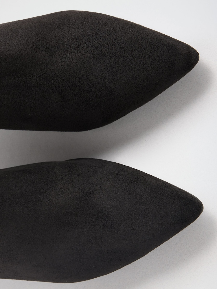 Love & Roses Black Faux Suede Kitten Ankle Boots - Image 6 of 6
