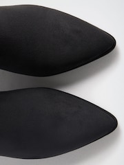 Love & Roses Black Wide Fit Faux Suede Kitten Heel Knee High Sock Boots - Image 6 of 7