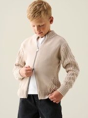 Angel & Rocket Max Zip Through Contrast Panel Knit Jumper - Bild 4 von 5