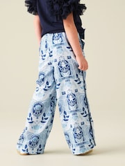 Angel & Rocket Blue Isabelle Printed Wide Leg Trousers - Image 3 of 6