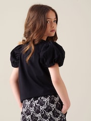 Angel & Rocket Black Aofie Bow Embellished T-Shirt - Image 3 of 7