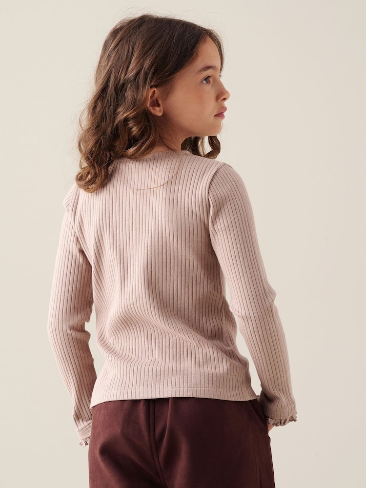 Καφετί - Angel & Rocket Nellie Rib Long Sleeve Top - Εικόνα 2 από 4