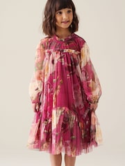 Angel & Rocket Pink Isadora Mesh Dress - Image 1 of 6
