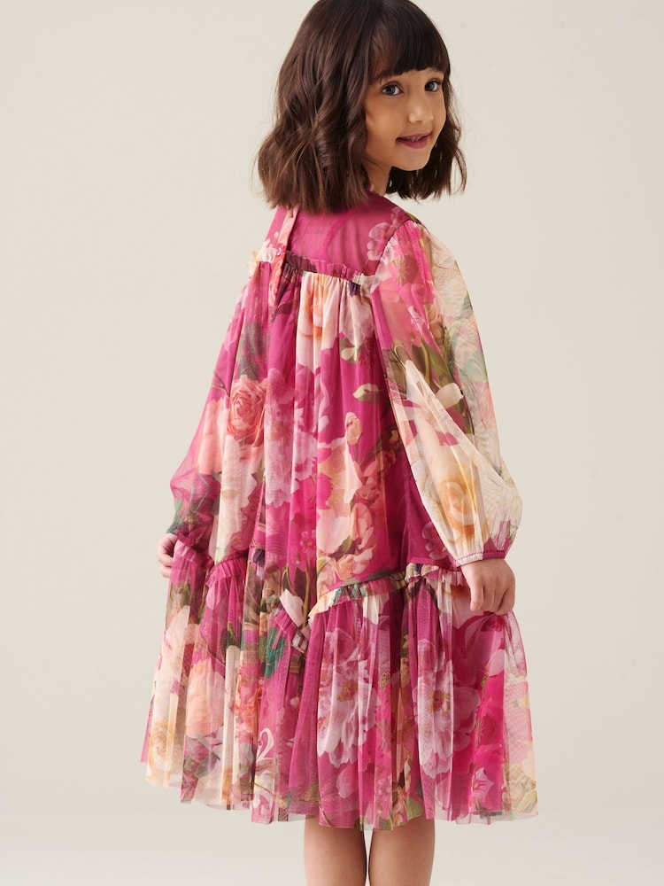 Angel & Rocket Pink Isadora Mesh Dress - Image 2 of 6 Angel & Rocket Pink Isadora Mesh Dress - Image 2 of 6