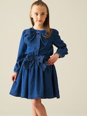 Angel & Rocket Blue Annie Denim Bow Blouse - Image 5 of 6