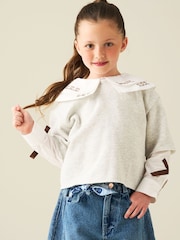 Angel & Rocket Grey Haddie Mock Layered Sweat Top - Image 1 of 4