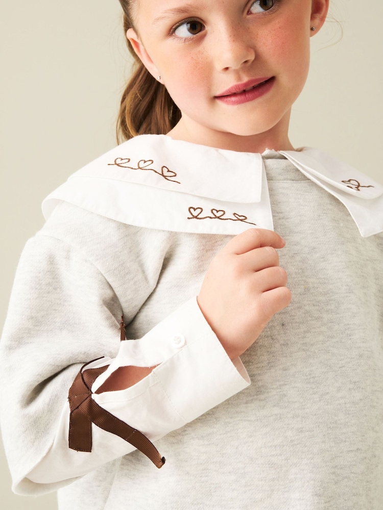 Angel & Rocket Grey Haddie Mock Layered Sweat Top - Image 4 of 4 Angel & Rocket Grey Haddie Mock Layered Sweat Top - Image 4 of 4