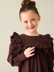 Angel & Rocket Brown Avery Cord Lace Trim Dress - Image 7 of 9