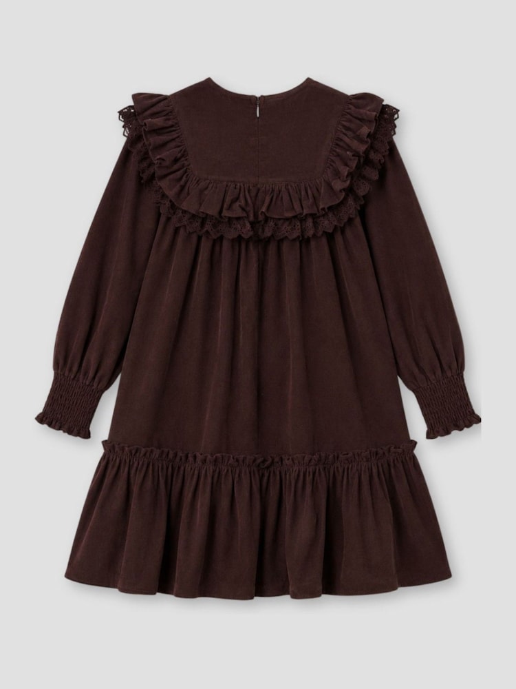 Angel & Rocket Brown Avery Cord Lace Trim Dress - Image 9 of 9 Angel & Rocket Brown Avery Cord Lace Trim Dress - Image 9 of 9