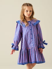Angel & Rocket Blue Frankie Stripe Double Collar Dress - Image 1 of 8