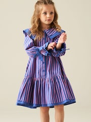 Angel & Rocket Blue Frankie Stripe Double Collar Dress - Image 4 of 8
