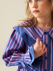 Angel & Rocket Blue Frankie Stripe Double Collar Dress - Image 5 of 8