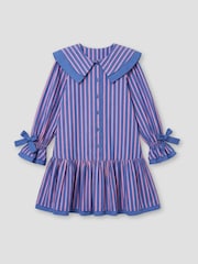 Angel & Rocket Blue Frankie Stripe Double Collar Dress - Image 7 of 8