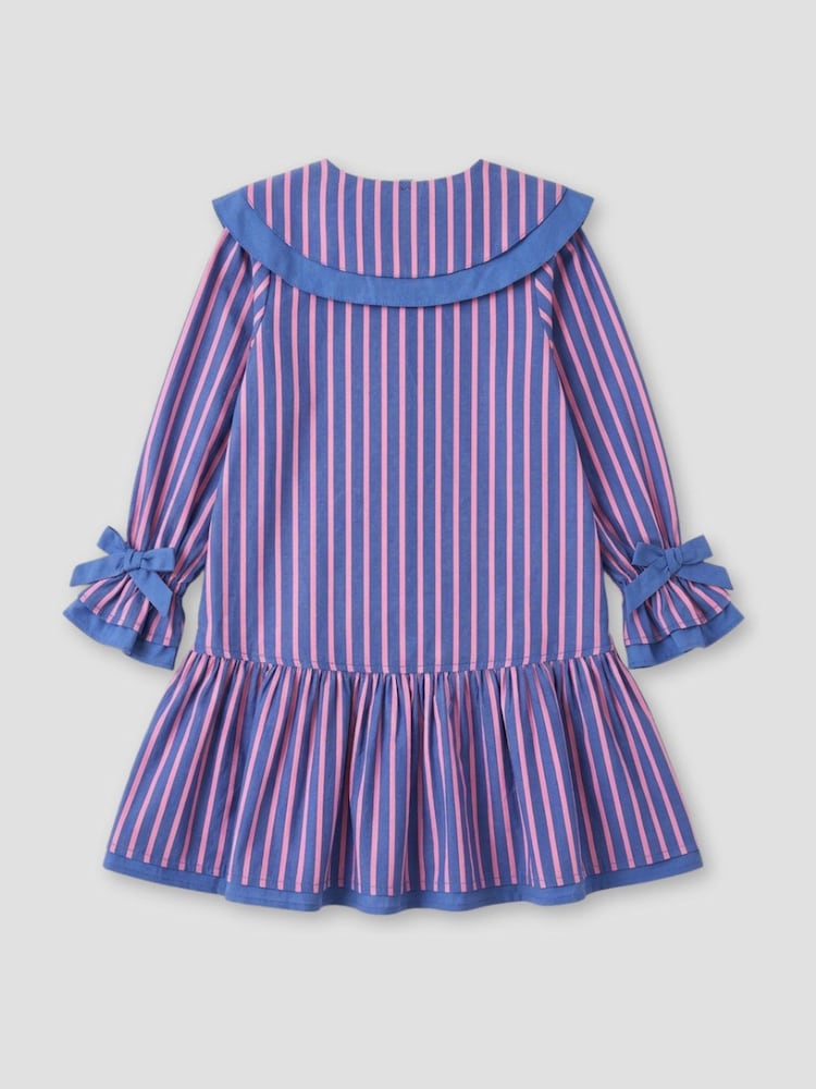 Angel & Rocket Blue Frankie Stripe Double Collar Dress - Image 8 of 8 Angel & Rocket Blue Frankie Stripe Double Collar Dress - Image 8 of 8