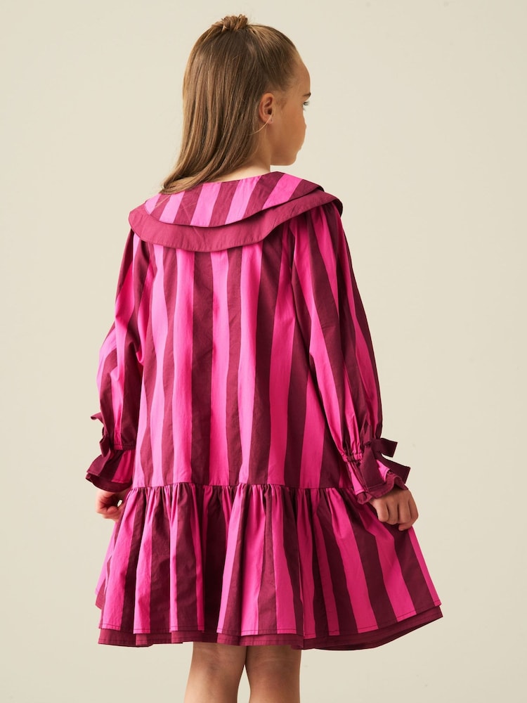 Angel & Rocket Pink Frankie Stripe Double Collar Dress - Image 2 of 6 Angel & Rocket Pink Frankie Stripe Double Collar Dress - Image 2 of 6