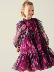 Angel & Rocket Purple Estella Tiered Mesh Dress - Image 4 of 6