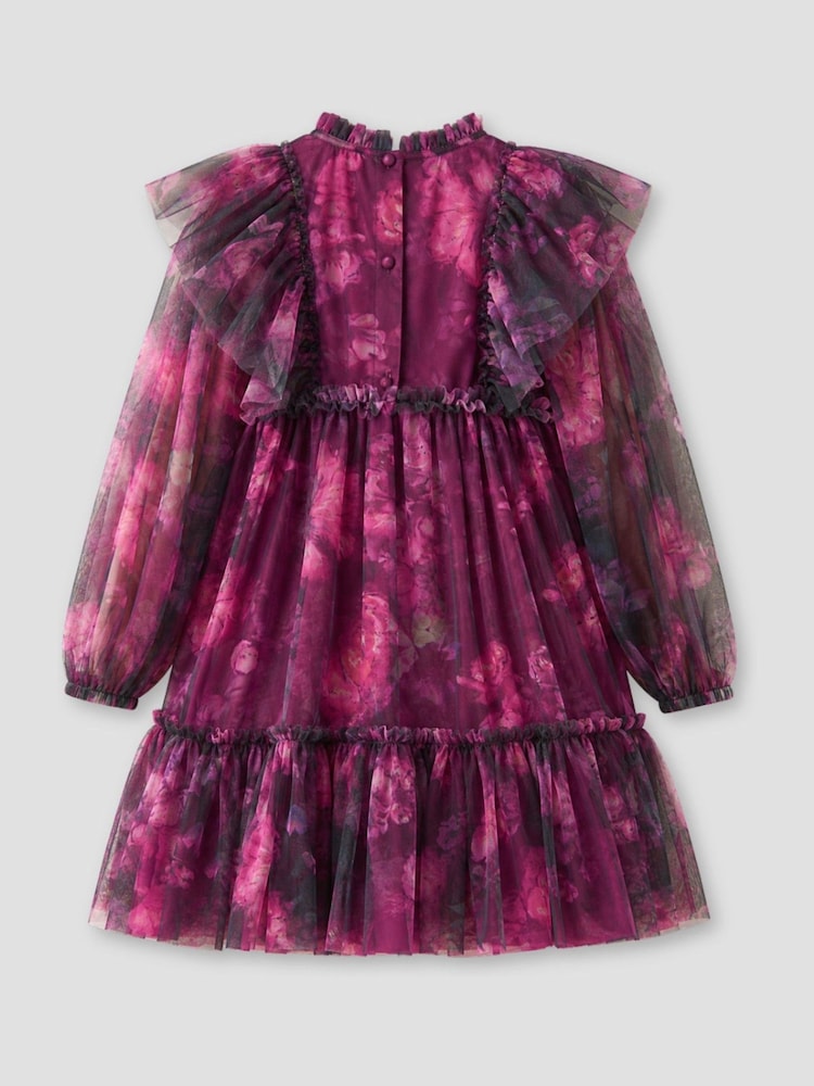 Angel & Rocket Purple Estella Tiered Mesh Dress - Image 6 of 6 Angel & Rocket Purple Estella Tiered Mesh Dress - Image 6 of 6