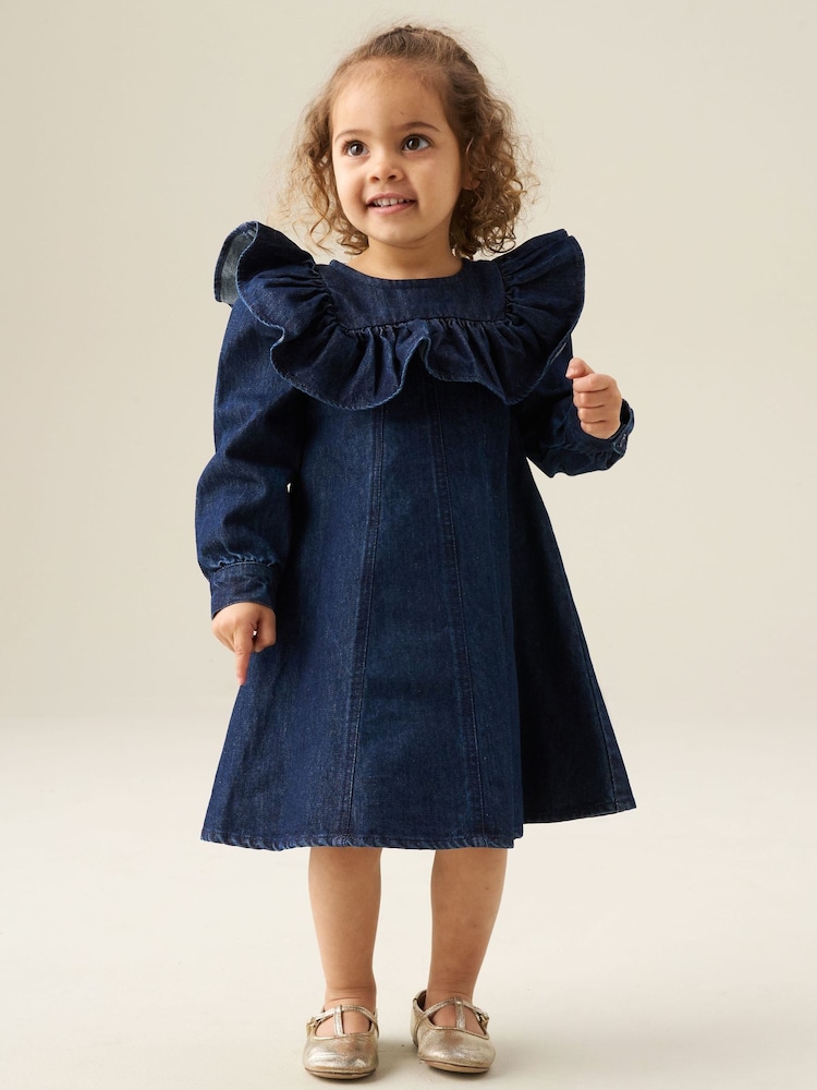 Angel & Rocket Blue Paige Denim Collar Dress - Image 4 of 4 Angel & Rocket Blue Paige Denim Collar Dress - Image 4 of 4