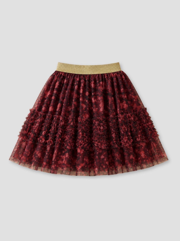 Angel & Rocket Red Isabelle Mesh Print Skirt - Image 6 of 6 Angel & Rocket Red Isabelle Mesh Print Skirt - Image 6 of 6