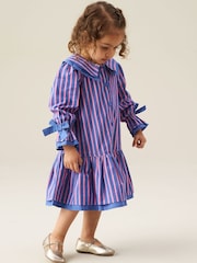 Angel & Rocket Blue Frankie Stripe Double Collar Dress - Image 3 of 5