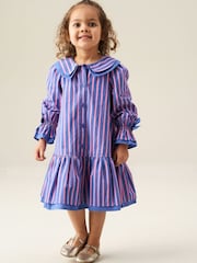 Angel & Rocket Blue Frankie Stripe Double Collar Dress - Image 4 of 5