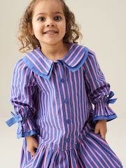 Angel & Rocket Blue Frankie Stripe Double Collar Dress - Image 5 of 5