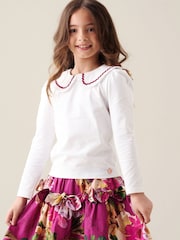 Angel & Rocket White Trinity Woven Collar Long Sleeve Top - Image 1 of 5