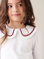 Angel & Rocket White Trinity Woven Collar Long Sleeve Top - Image 2 of 5