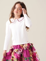 Angel & Rocket White Trinity Woven Collar Long Sleeve Top - Image 3 of 5