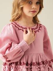 Angel & Rocket Pink Reyna Embroidered Dress - Image 4 of 6