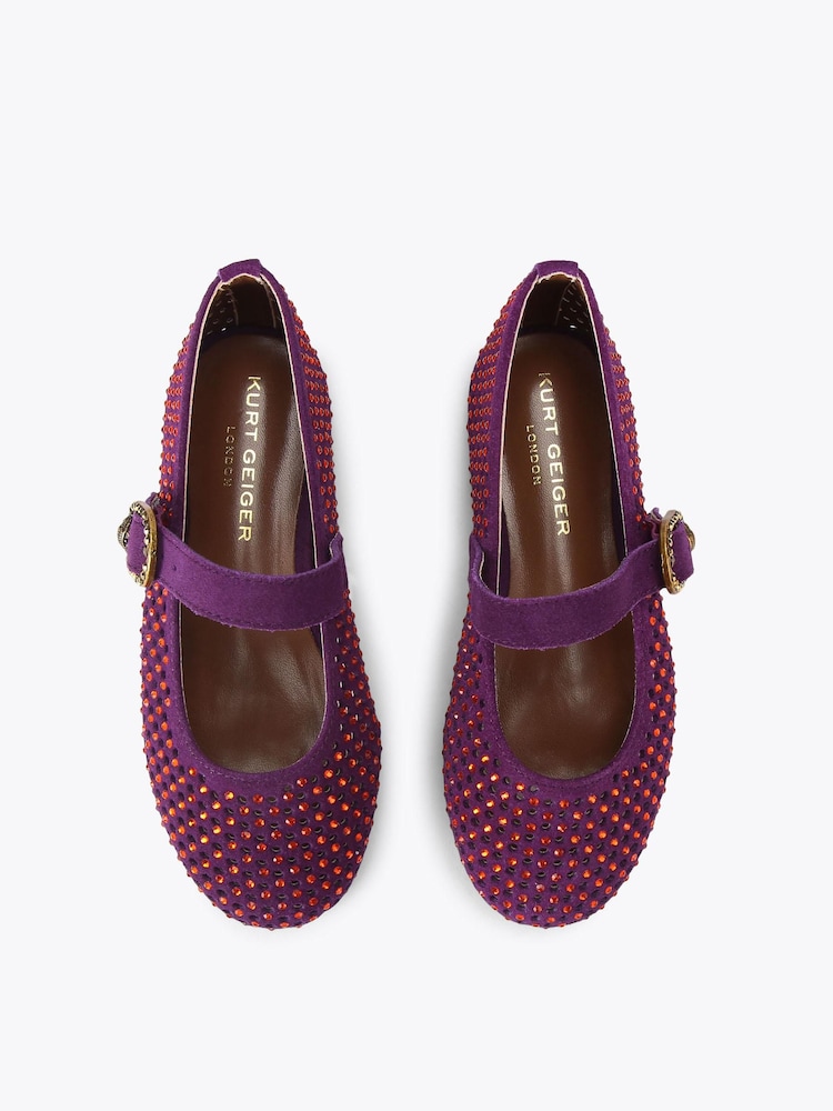 Kurt Geiger London Purple Junior Mini Mayfair Ballerinas - Image 1 of 4