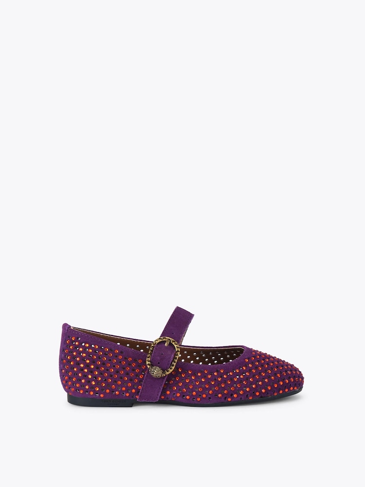 Kurt Geiger London Purple Junior Mini Mayfair Ballerinas - Image 2 of 4