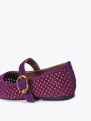 Kurt Geiger London Purple Junior Mini Mayfair Ballerinas - Image 3 of 4