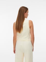 VERO MODA White Sleeveless Seersucker Waistcoat - Image 3 of 5