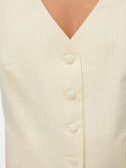 VERO MODA White Sleeveless Seersucker Waistcoat - Image 4 of 5